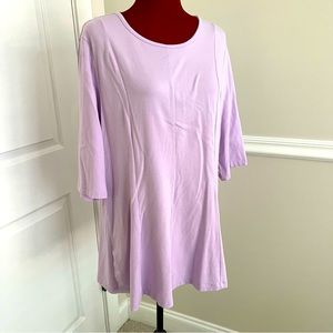 Denim & Co. round neck ballet sleeve fit and flare top NWOT